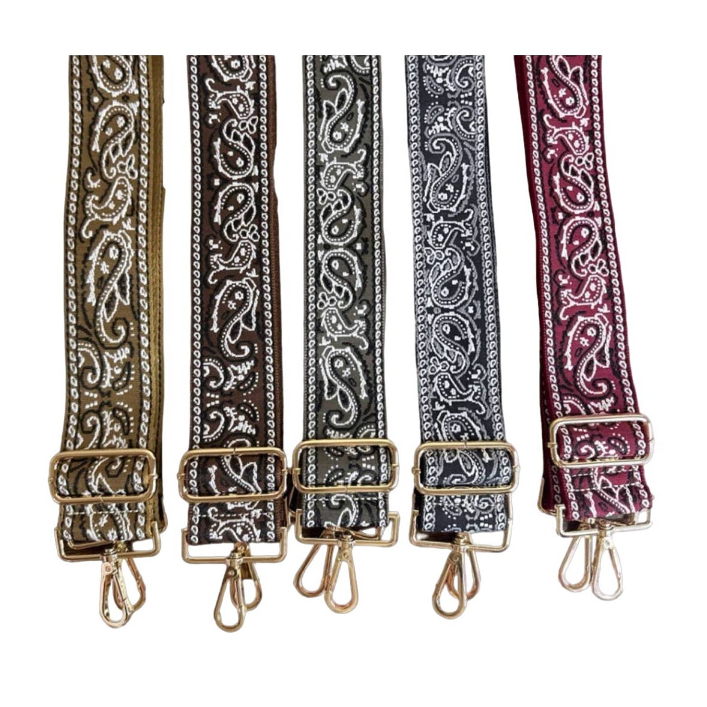 NIB Unbrand Paisley 5cm Colorful Thick Canvas Shoulder Belt Adjustable Strap