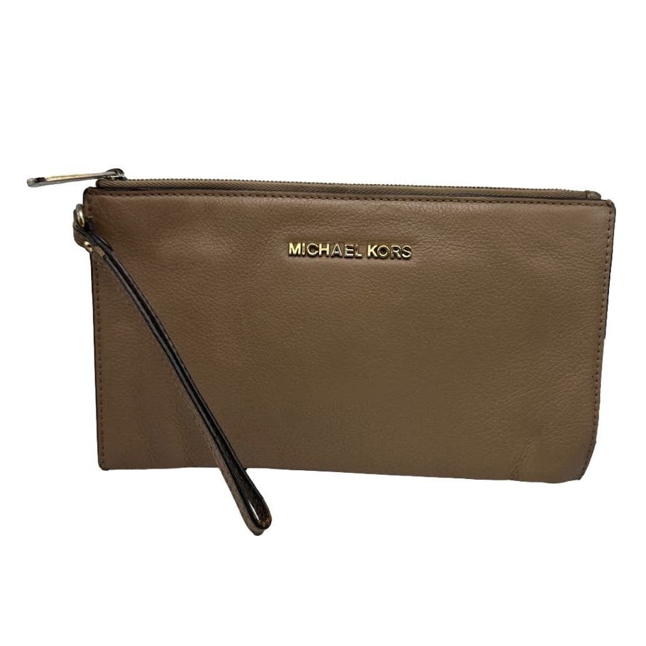 MICHAEL KORS Warm Taupe Large Wristlet with Card Slots