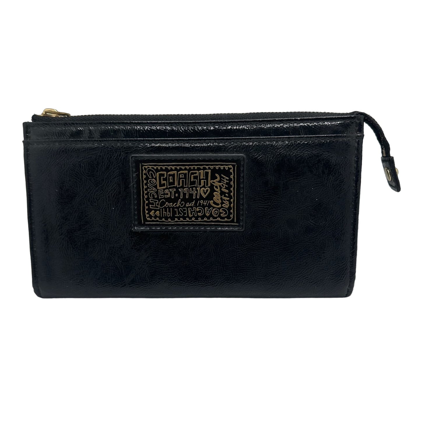 SALE COACH Poppy Patent Leather Pouch with Card slot