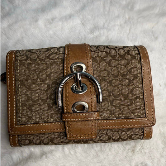 y2k Coach Vintage Brown Soho Buckle Wallet
