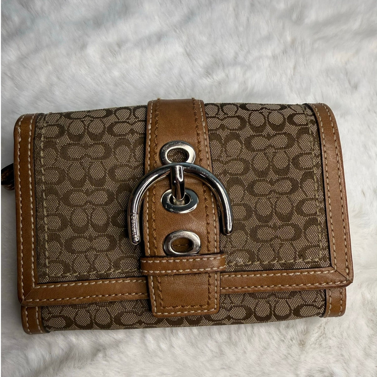 y2k Coach Vintage Brown Soho Buckle Wallet