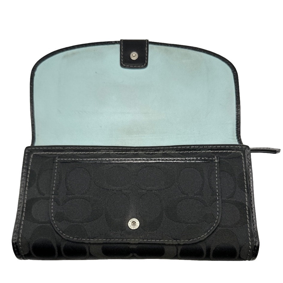 COACH Black Signature Canvas Wallet