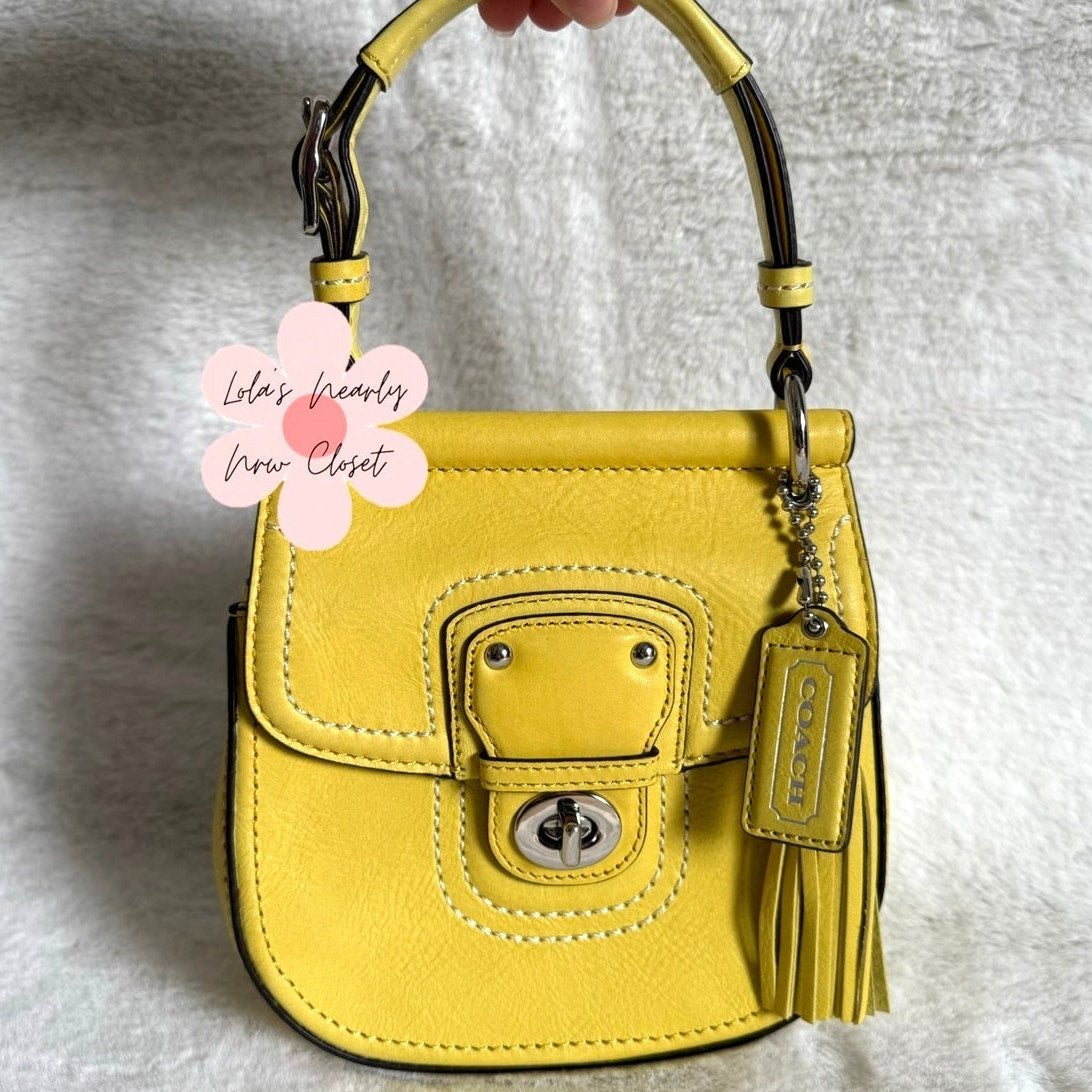y2k COACH Legacy Yellow Top Handle Crossbody