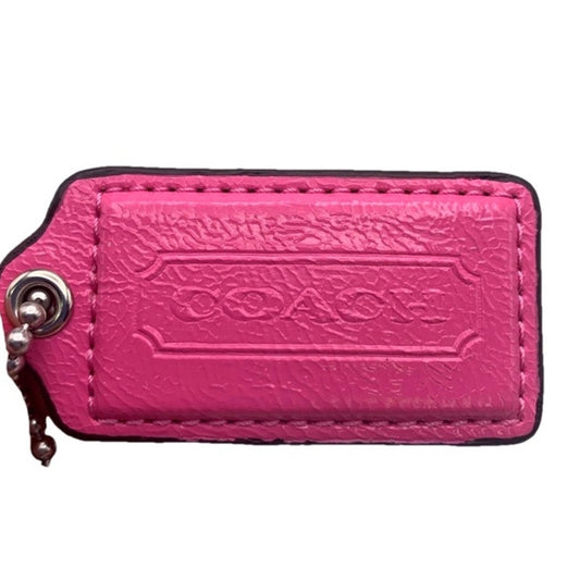 2" COACH Pink Fob Bag Charm Hang tag Hangtag