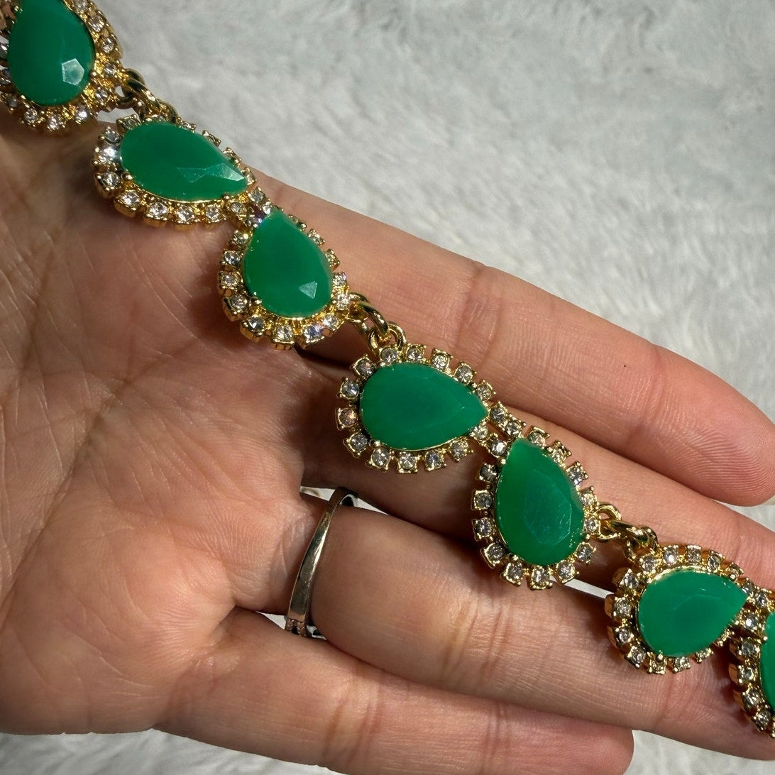 Kate Spade Tear dop Green Necklace