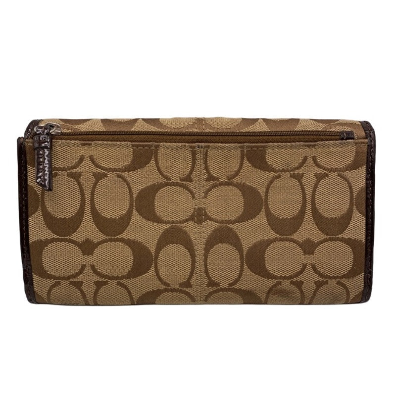 COACH Brown Canvas Signature Wallet