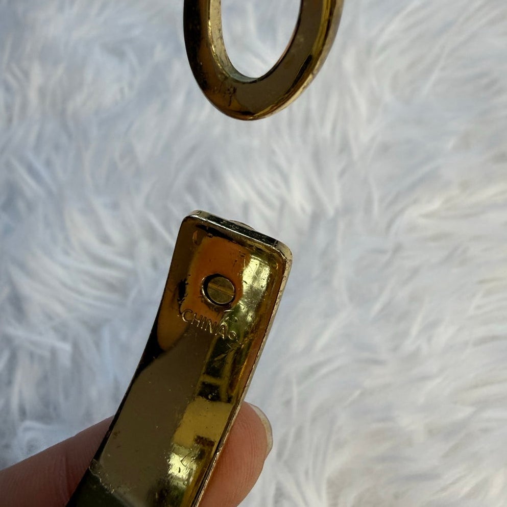 COACH Leather Turn Lock Hinges Bangle Bracelet