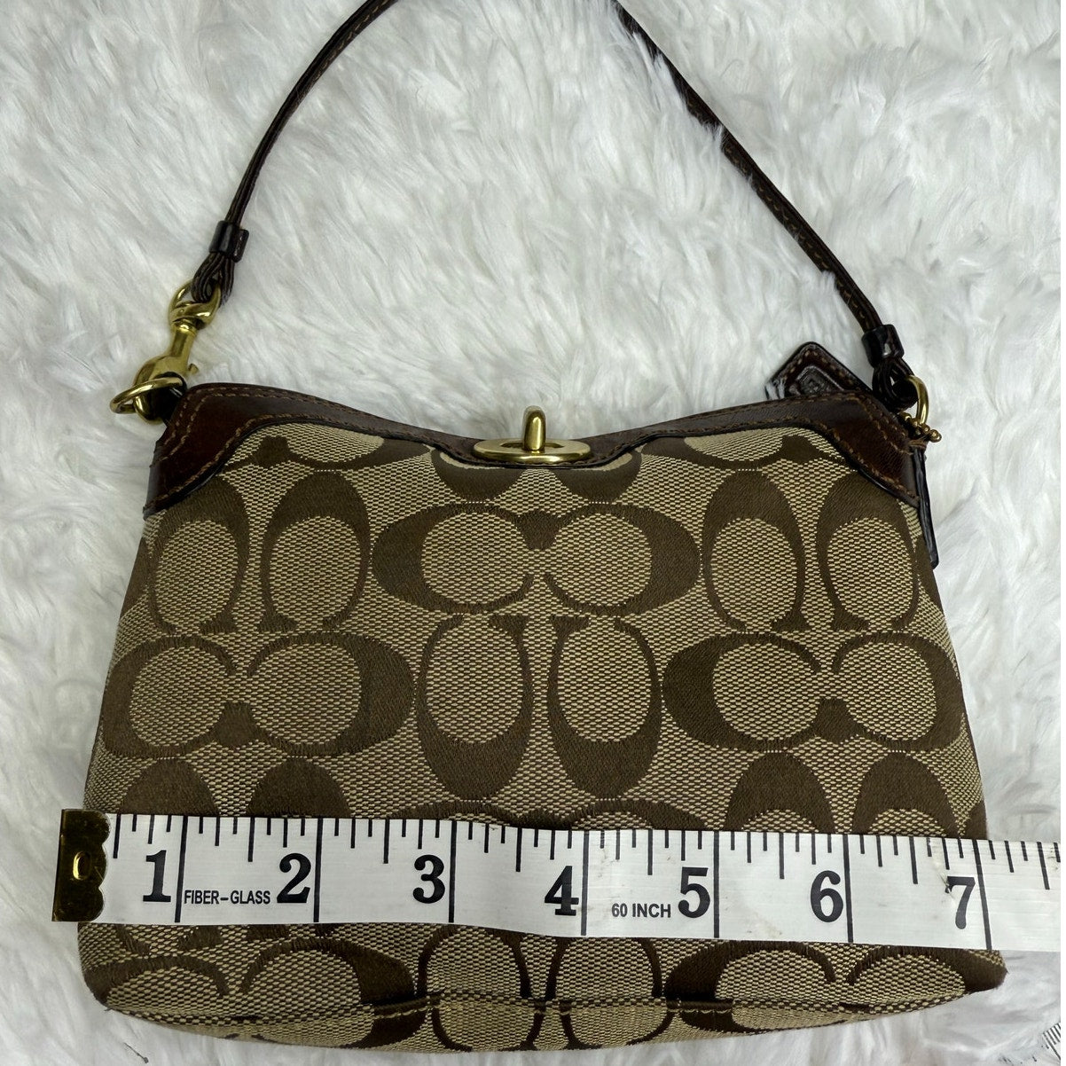 COACH y2k Brown Signature Canvas Mini Purse / Wristlet