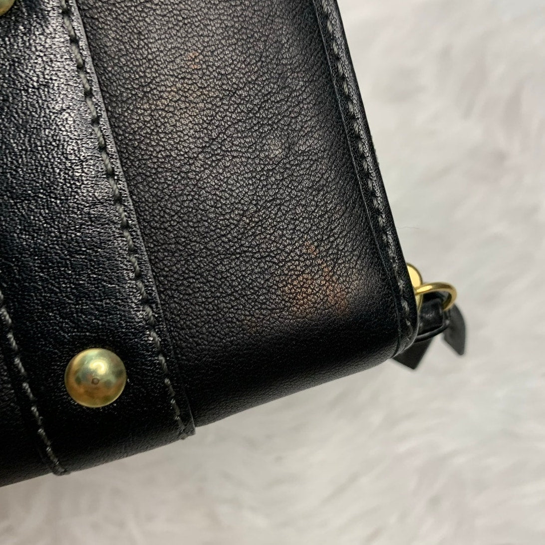 y2k Coach Double Buckle Black Wallet