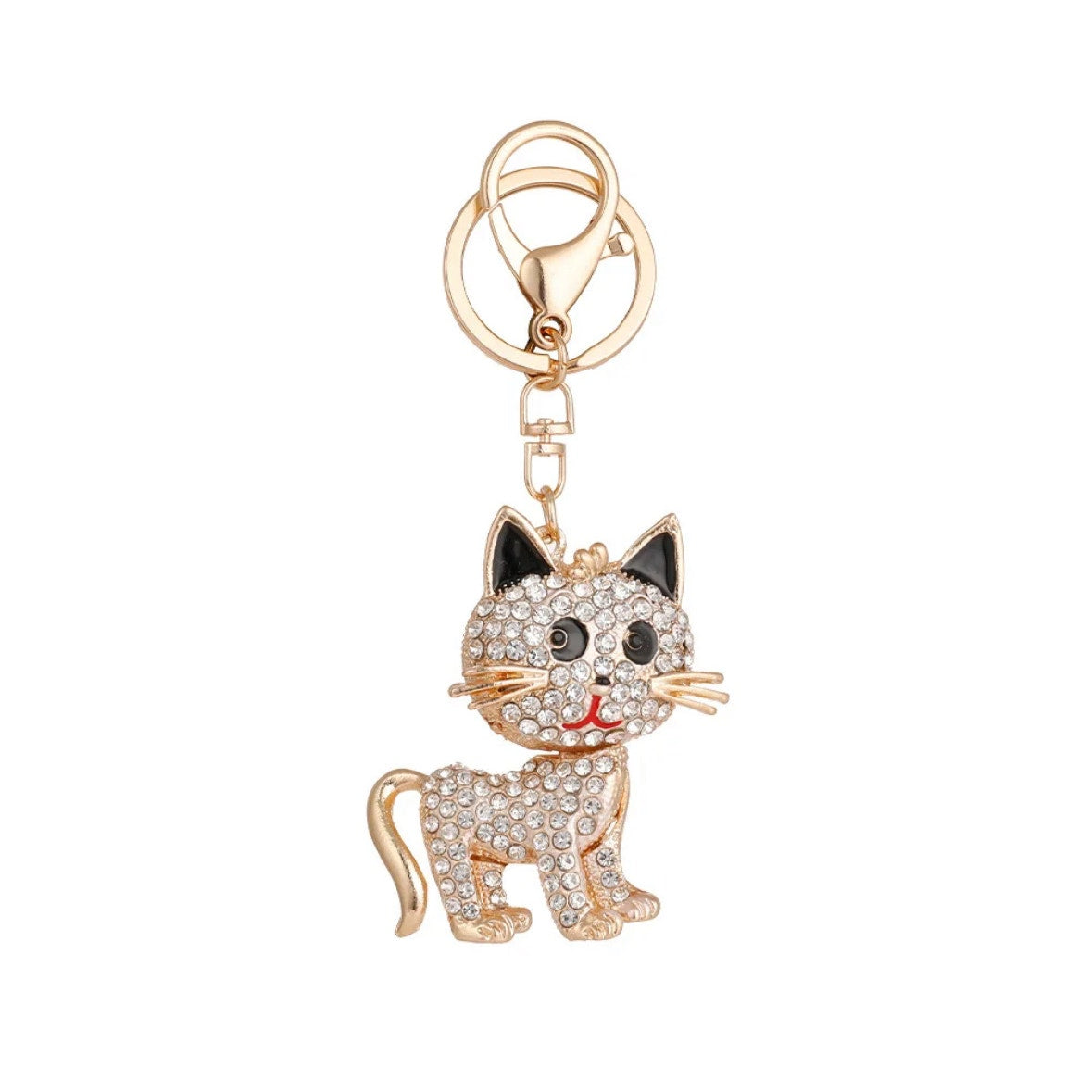 Cute Crystal Animal Cat Lovely Rhinestone Keychain Accessories For Gift