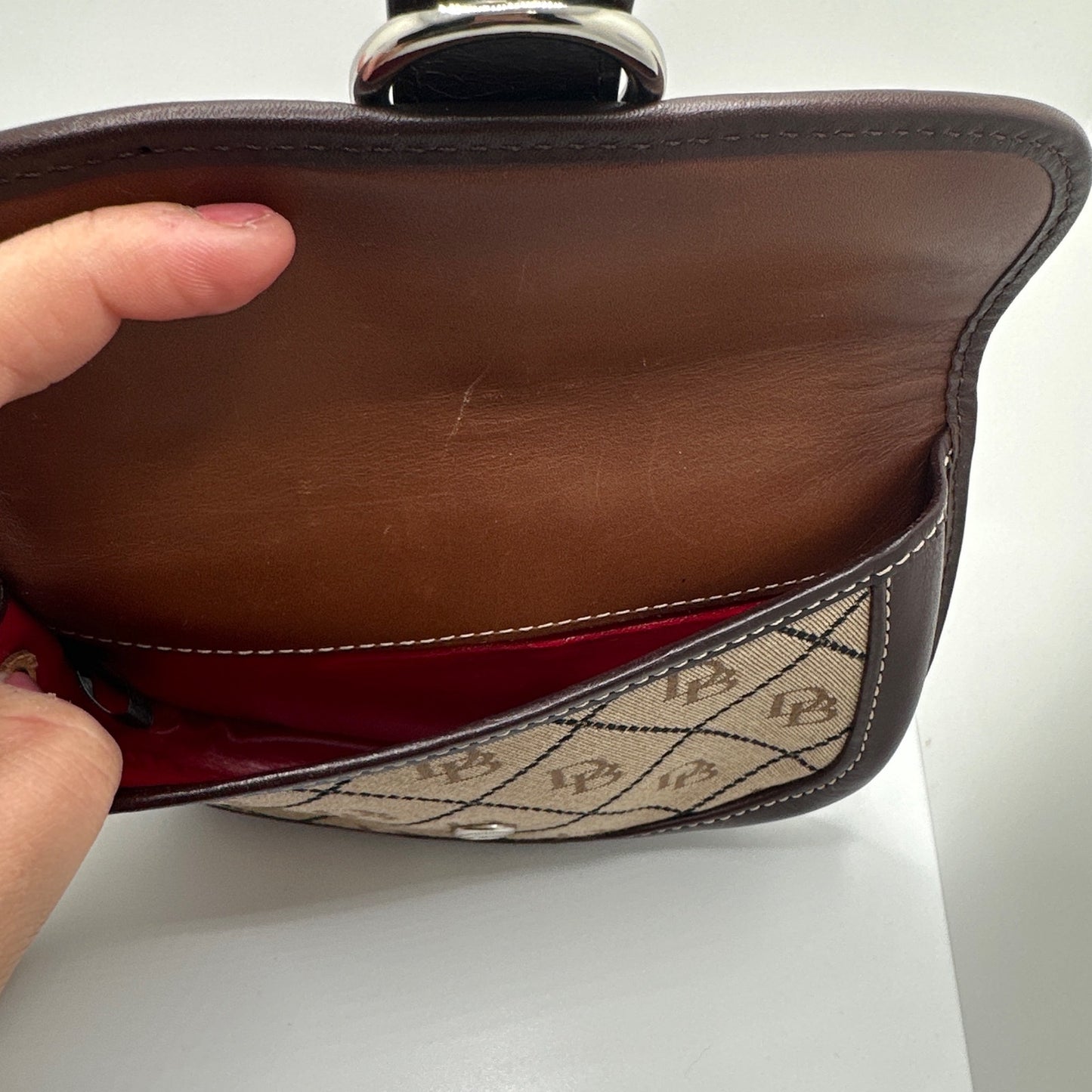 DOONEY & BOURKE Brown and Khaki Signature Canvas Wristlet