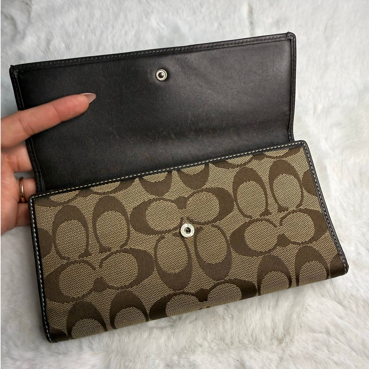 Coach Brown Canvas Wallet