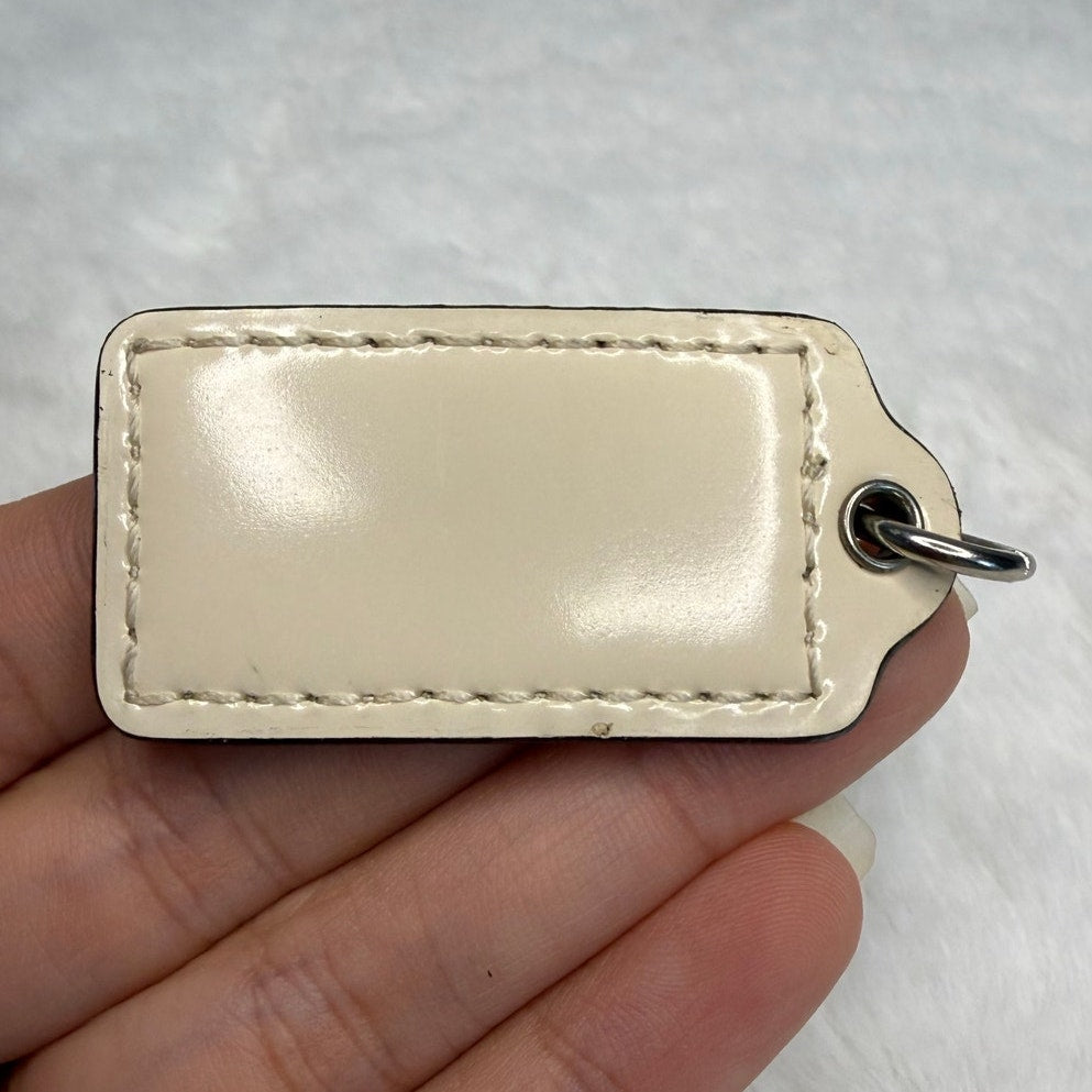 1.5" COACH Cream Fob Bag Charm Hang tag Hangtag