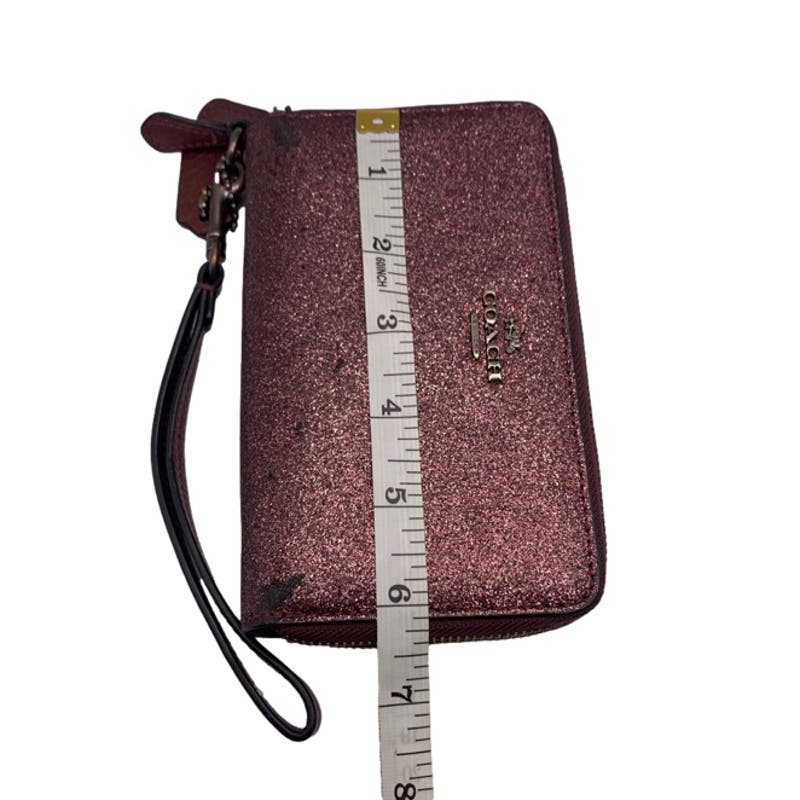 COACH Glitter Zip Around Wallet Wristlet