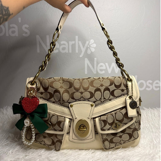 y2k COACH Legacy 2007 Leigh Turnlock Shoulder Bag