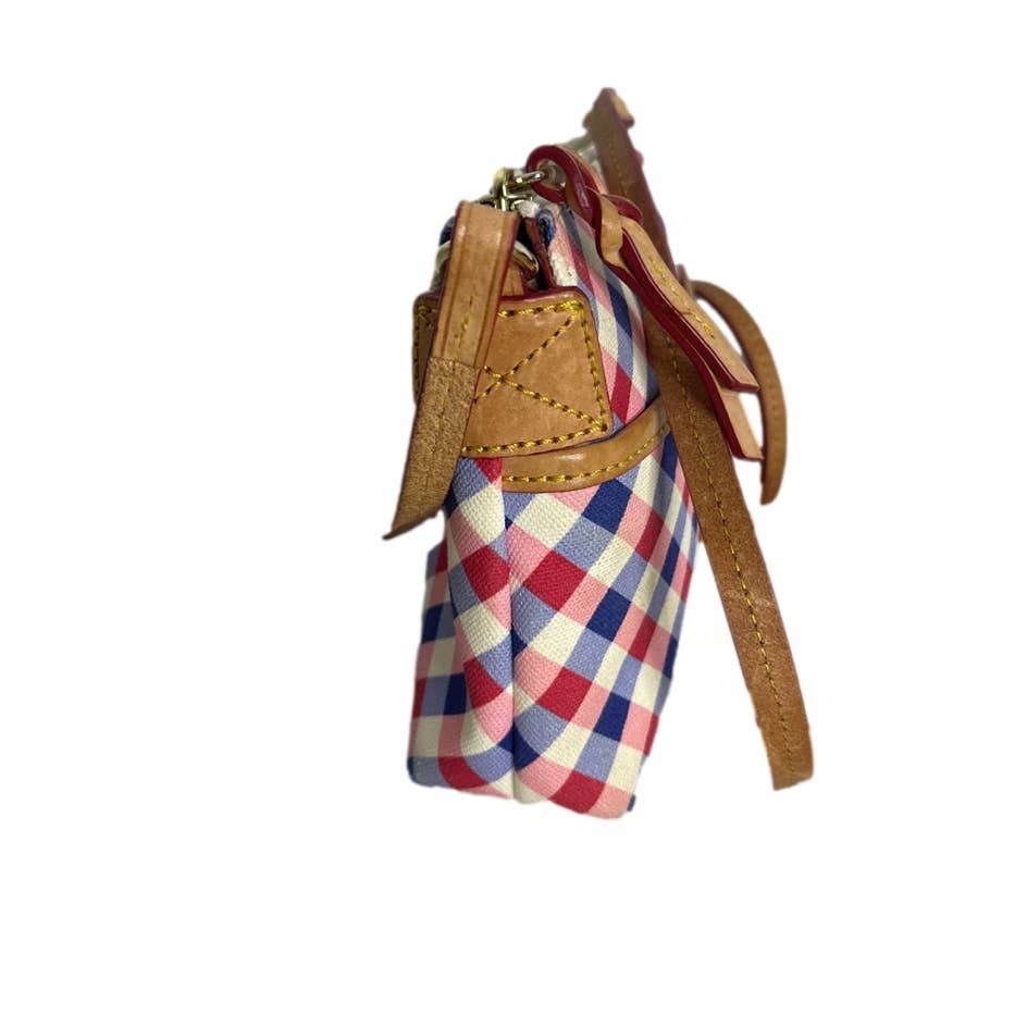 DOONEY & BOURKE Plaid Blue Red and White Canvas Crossbody