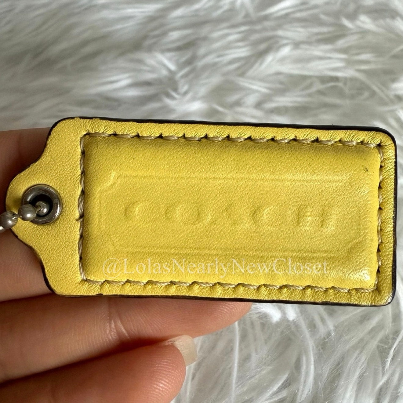 2" COACH Yellow Fob Bag Charm Hang tag Hangtag