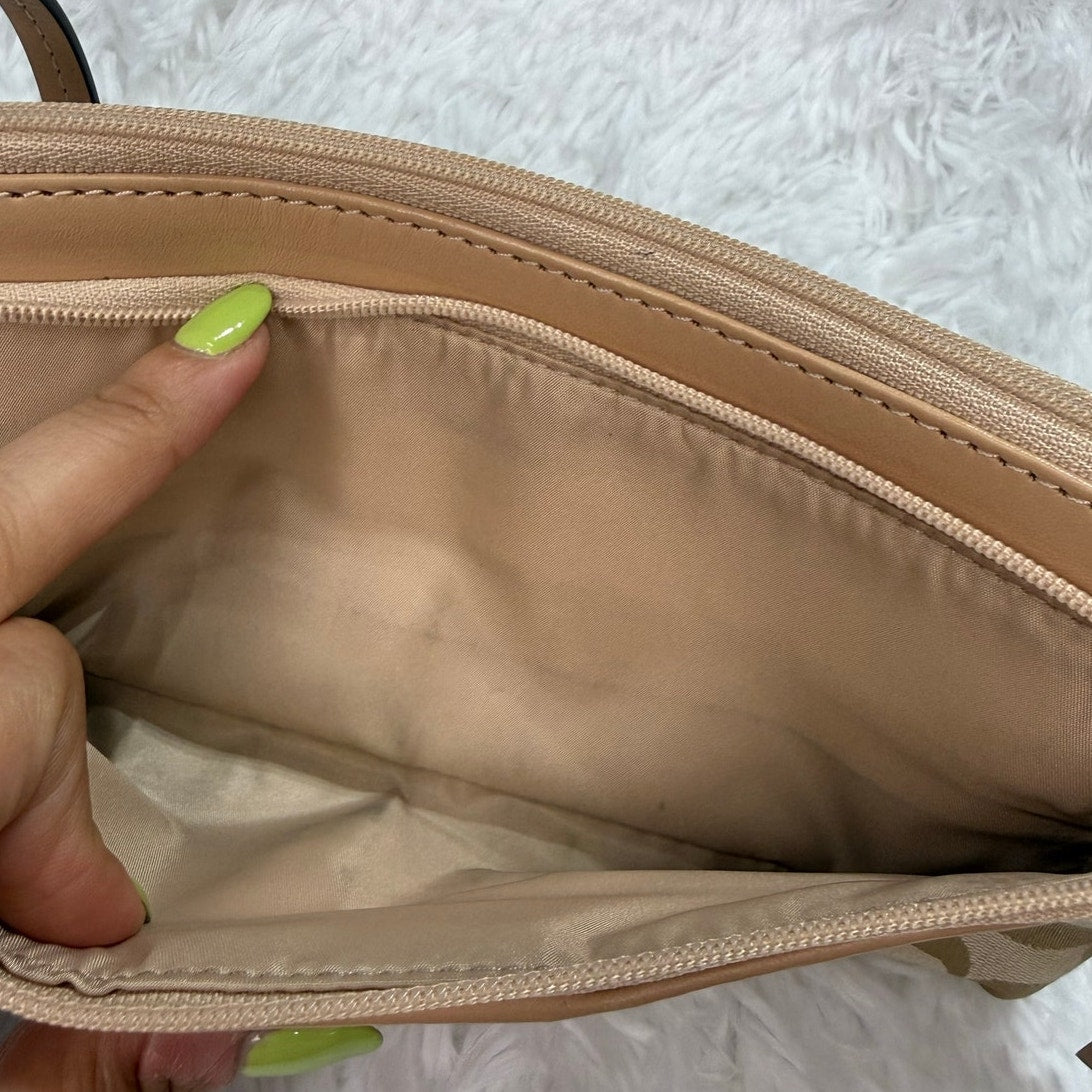 COACH Tan Signature Canvas Wristlet  Wallet