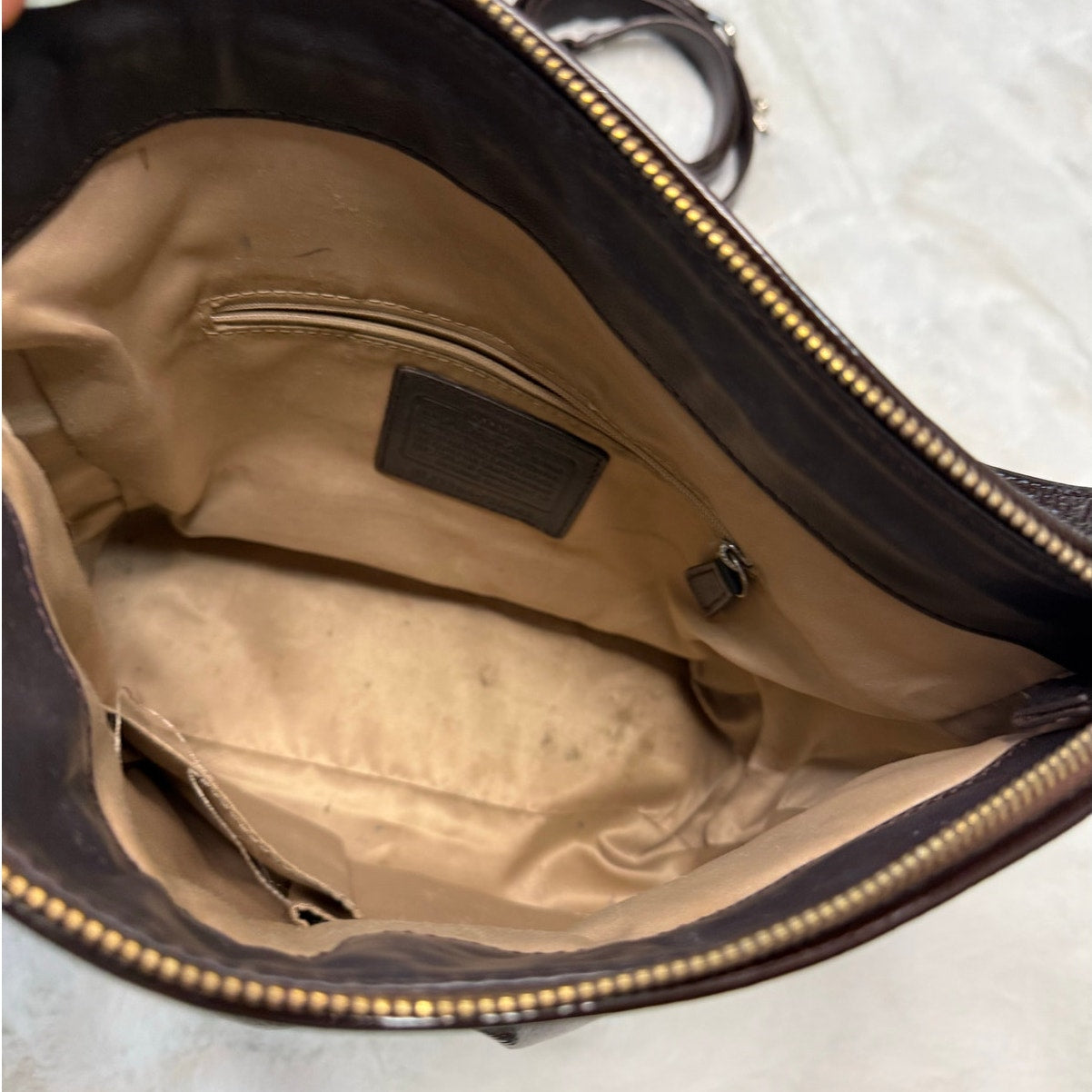 SALE Coach Ashley Dark Brown Patent Leather Shoulder Bag F20462