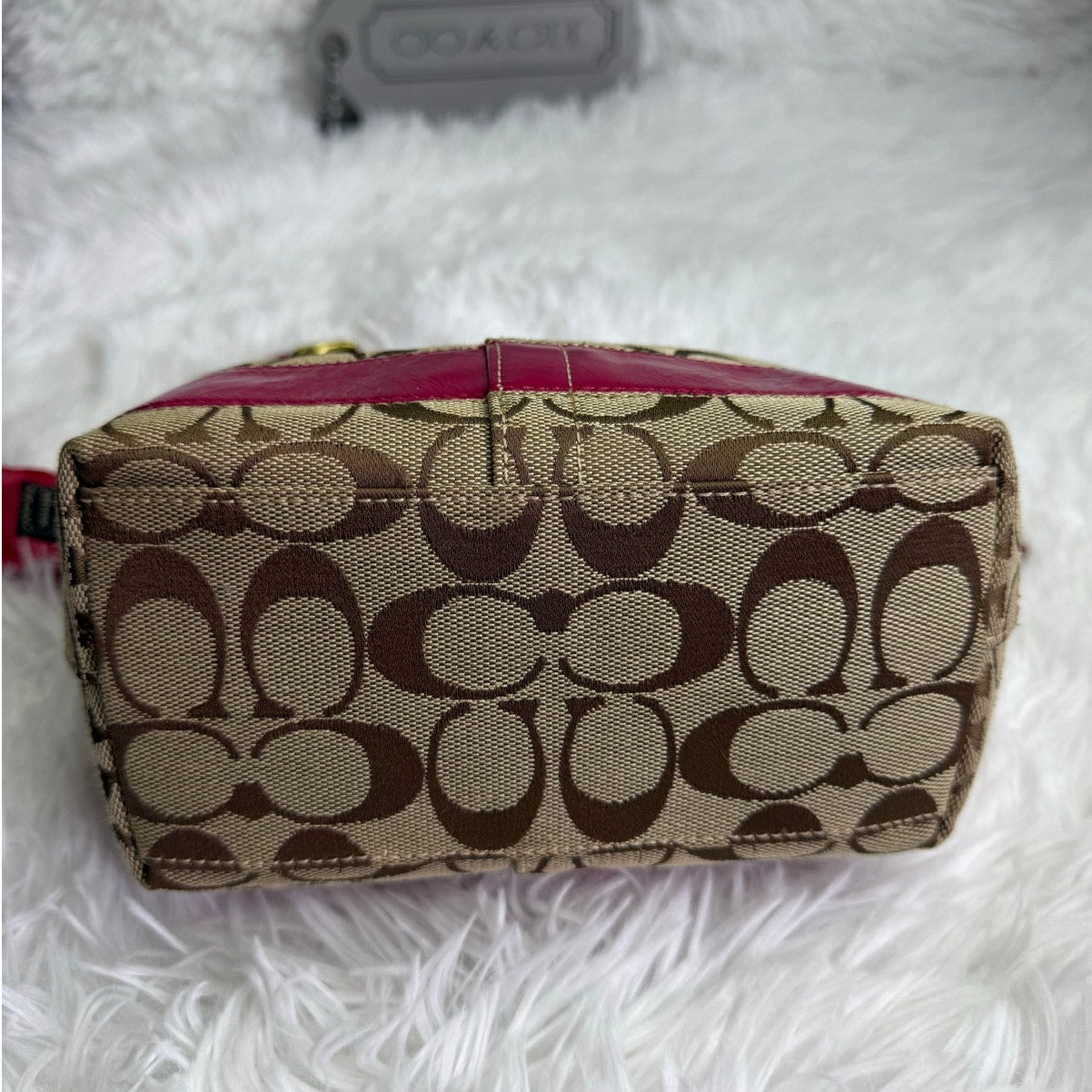 y2k COACH Legacy Stripe Signature Canvas  Mini Purse Shoulder Bag Wristlet