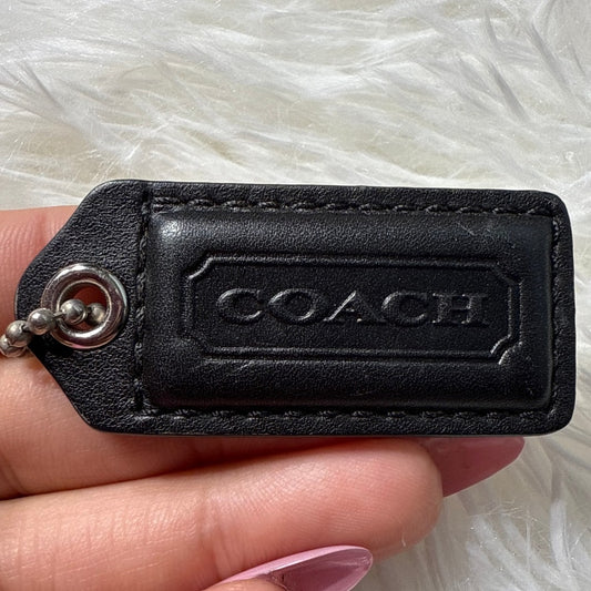 1.5" y2k COACH Black Vintage Fob Bag Charm Hang tag Hangtag
