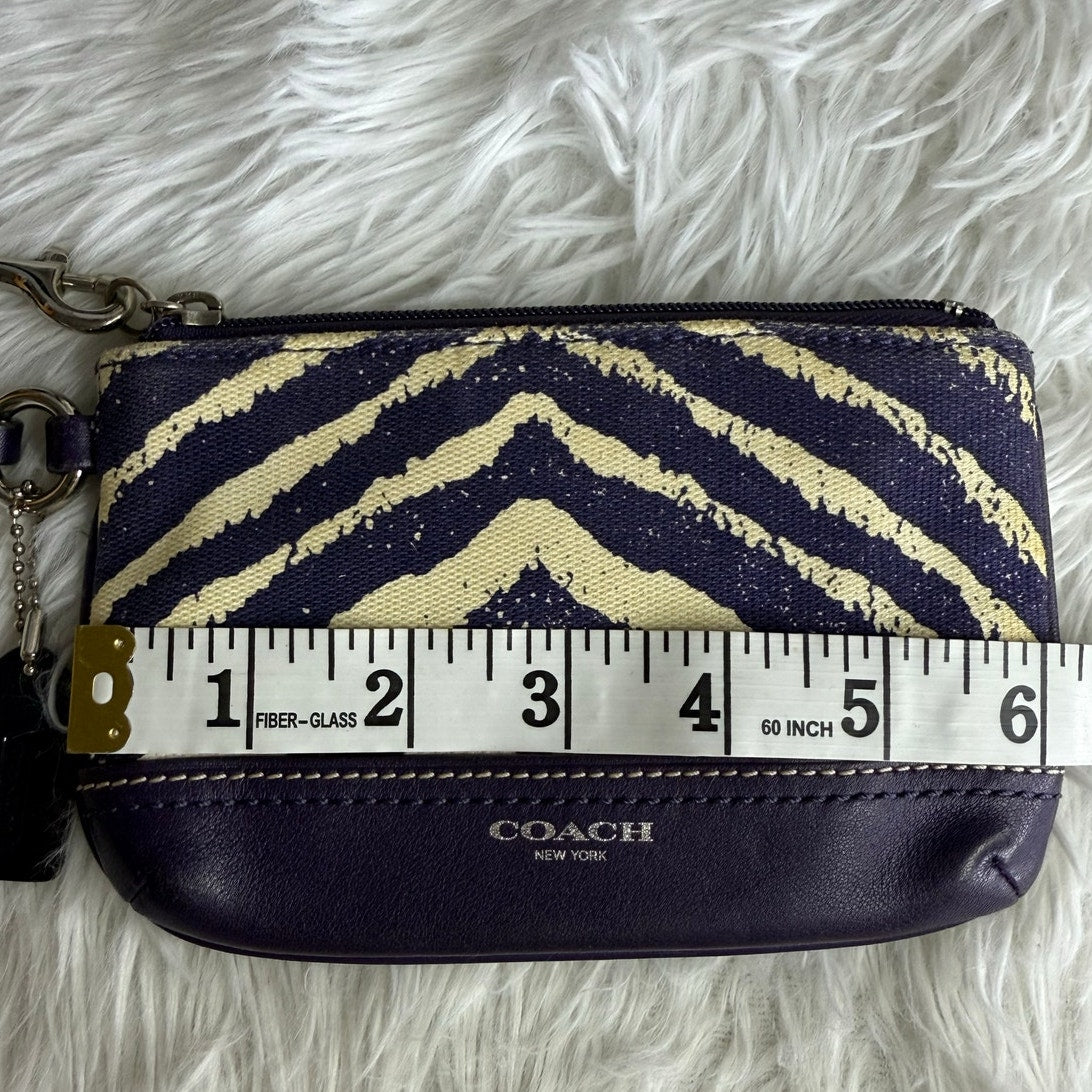 COACH Zebra Stripe Marine Wristlet