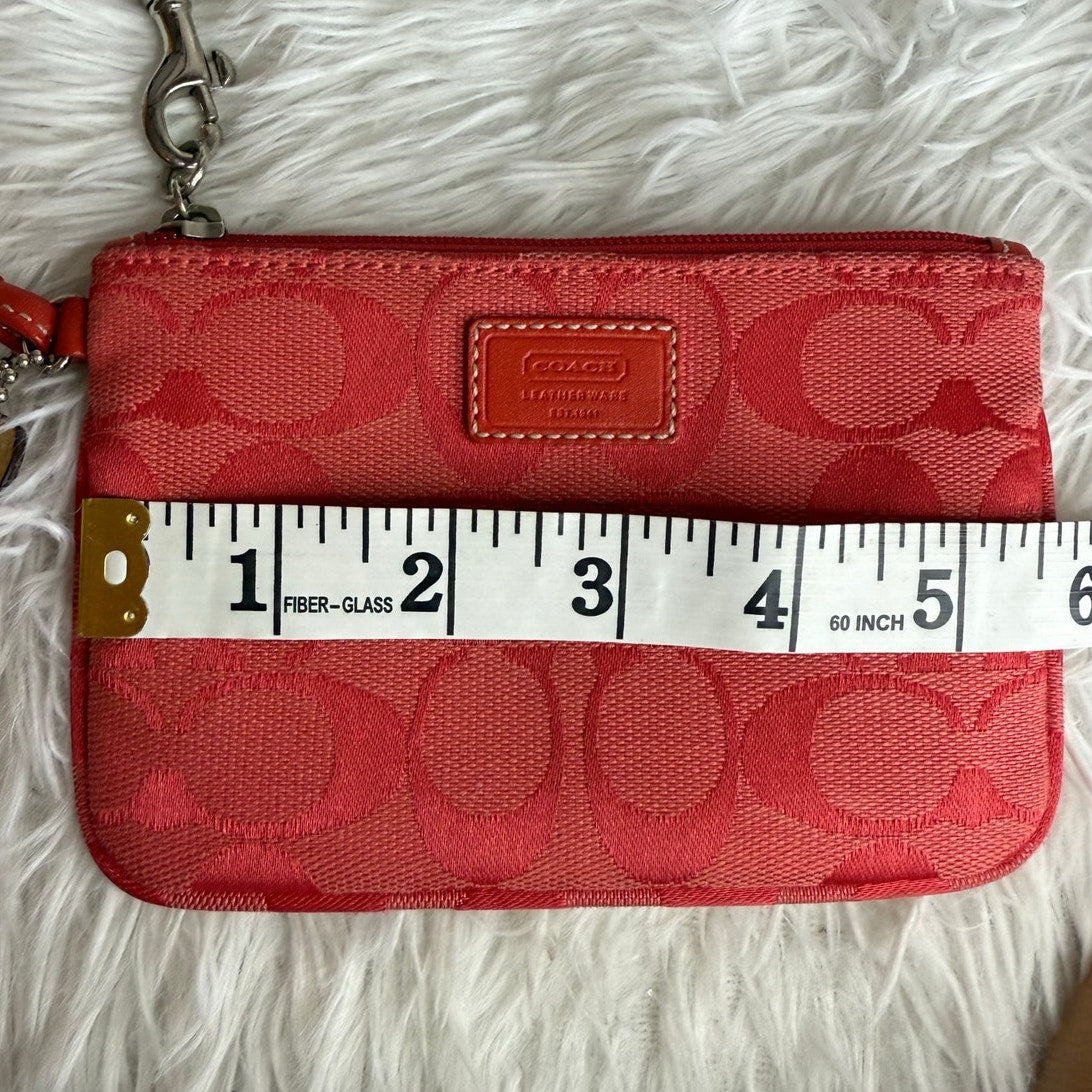 COACH y2k Soho Red Signature Canvas Wristlet