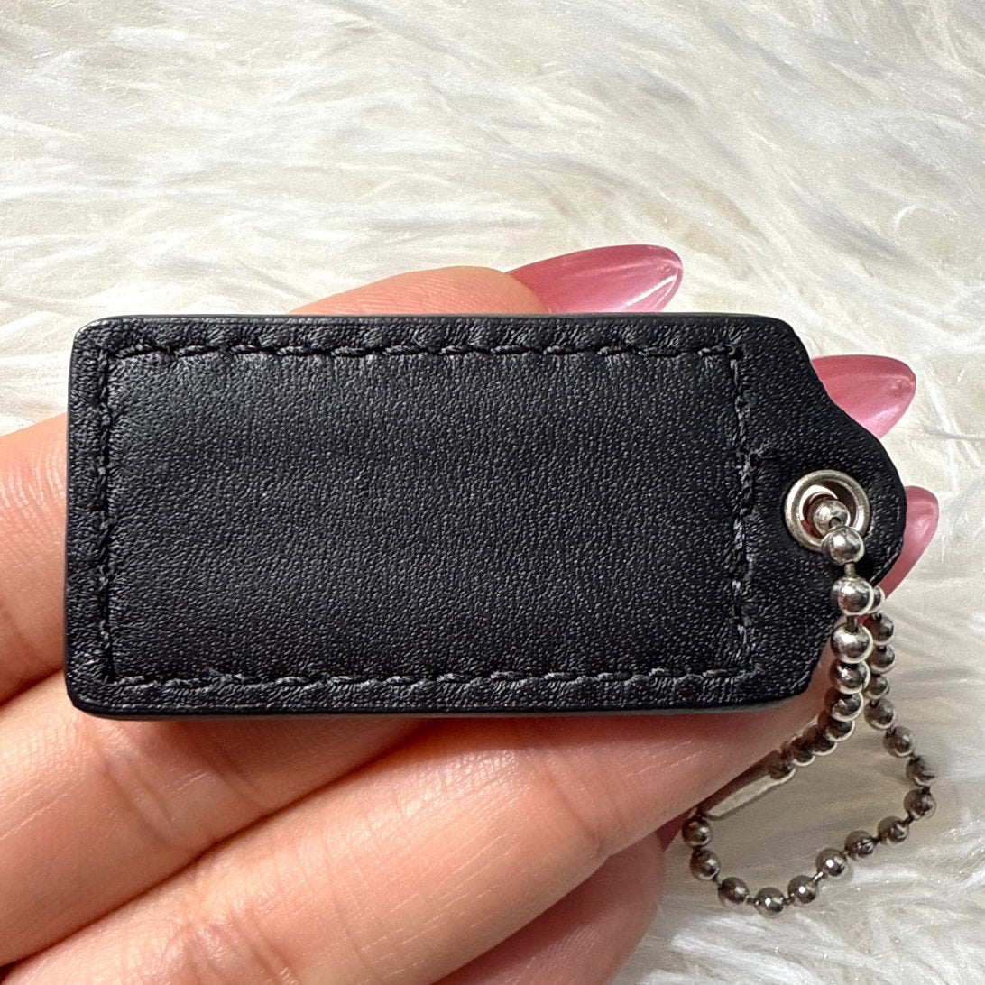 1.5” COACH Black Fob Bag Charm Hang tag Hangtag