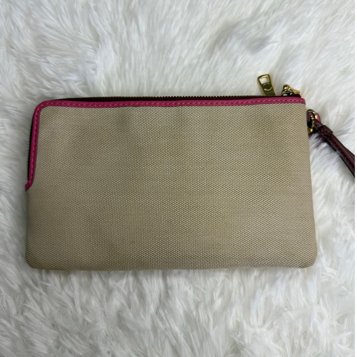 COACH Color Block Double Zipper Wallet Wristlet