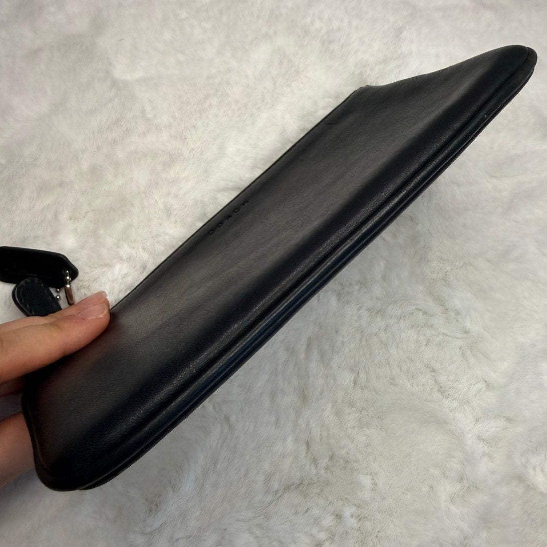 Vintage COACH y2k Black Slim Money Make up Cosmetic Case Pouch