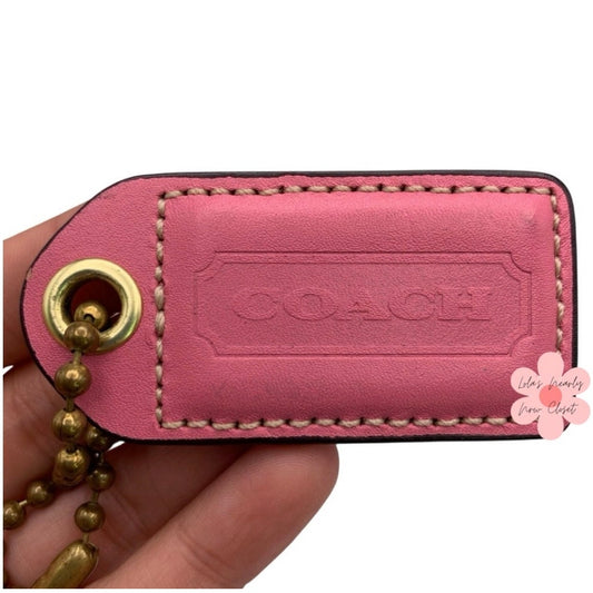 2.5" y2k COACH Vintage Pink Fob Bag Charm Hang tag Hangtag