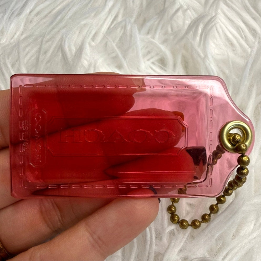 2.5" Coach Poppy Fob Bag Charm Hang tag Hangtag