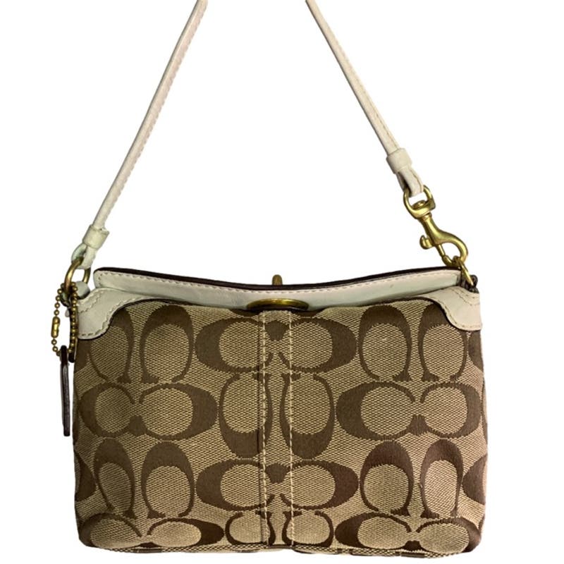 COACH y2k Brown Signature Canvas Mini Purse / Wristlet