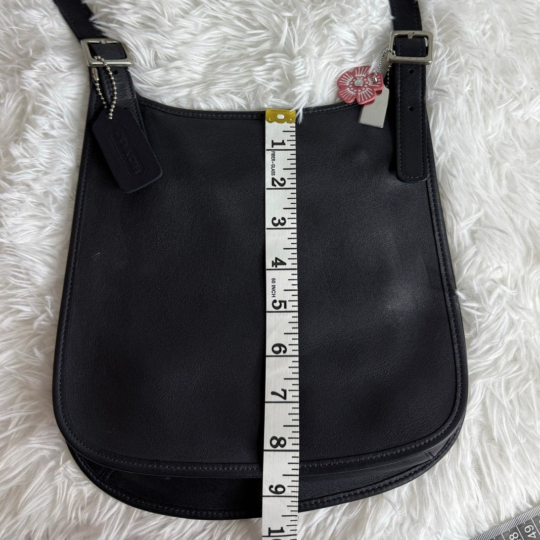 Vintage COACH 9131 Navy Nickle Small Hippie Flap Crossbody Bag