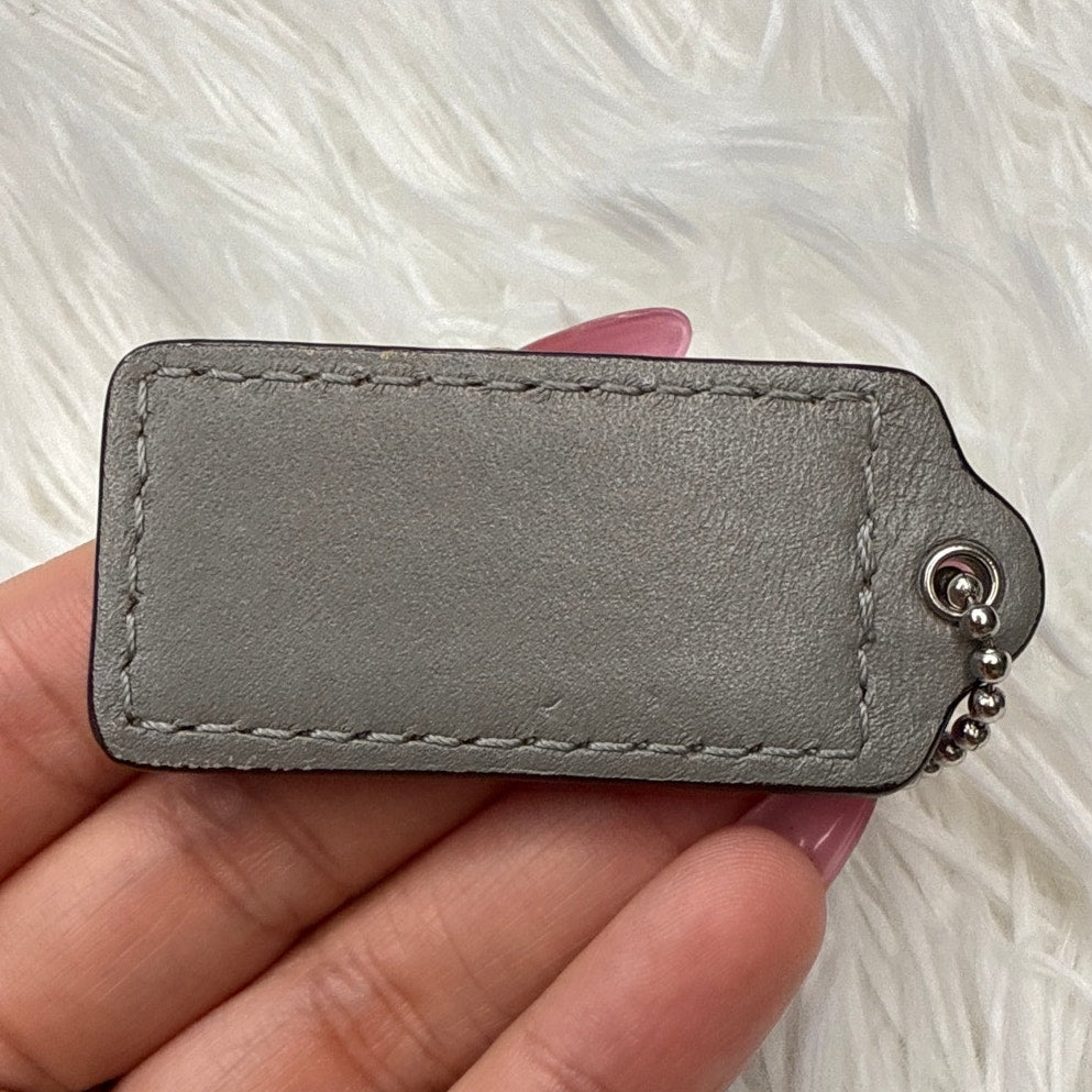 2" COACH Gray Fob Bag Charm Hang tag Hangtag