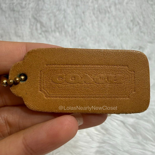 2" Vintage COACH 1 sided Saddle Fob Bag Charm Hang tag Hangtag