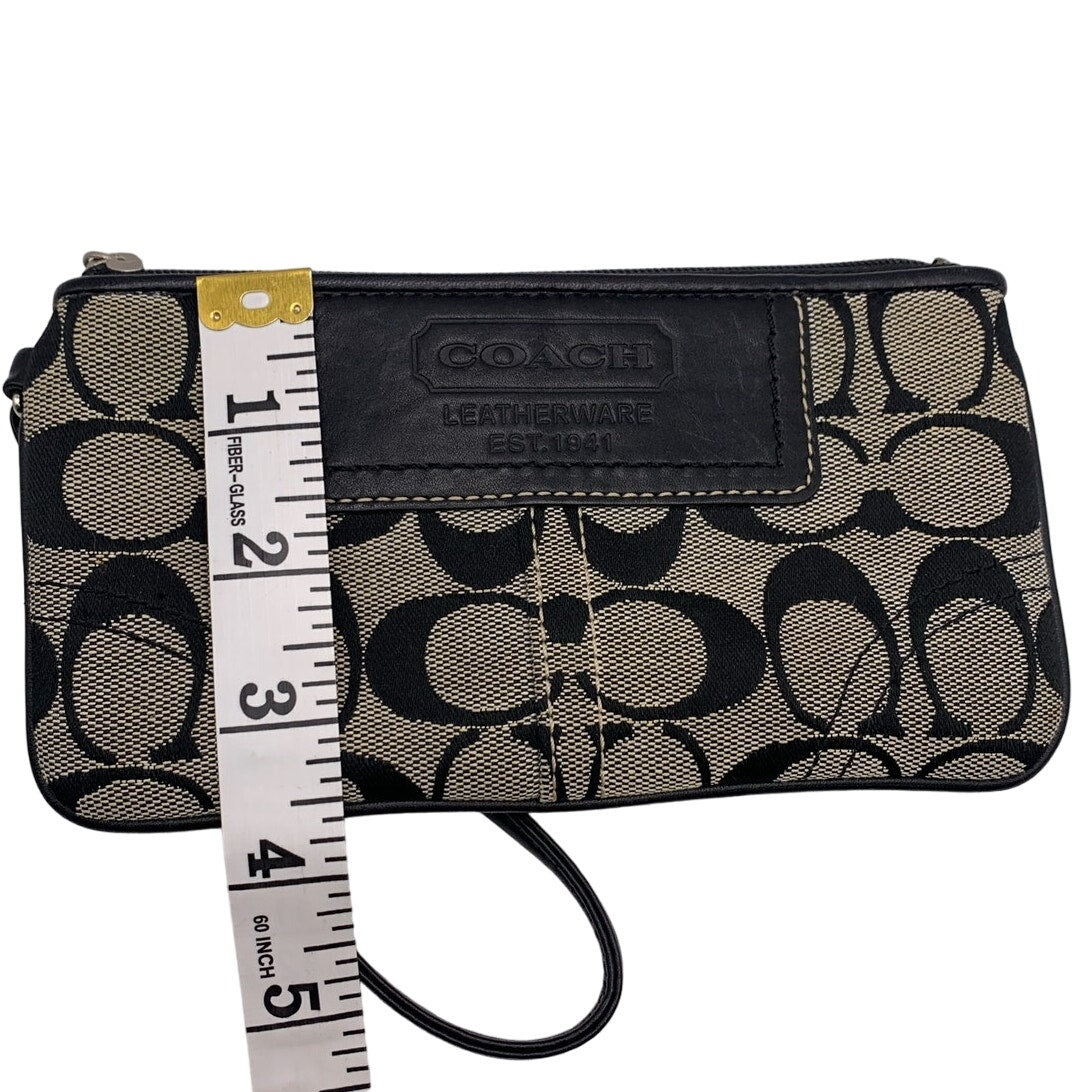 Y2K COACH Black Gray Signature Canvas Wristlet