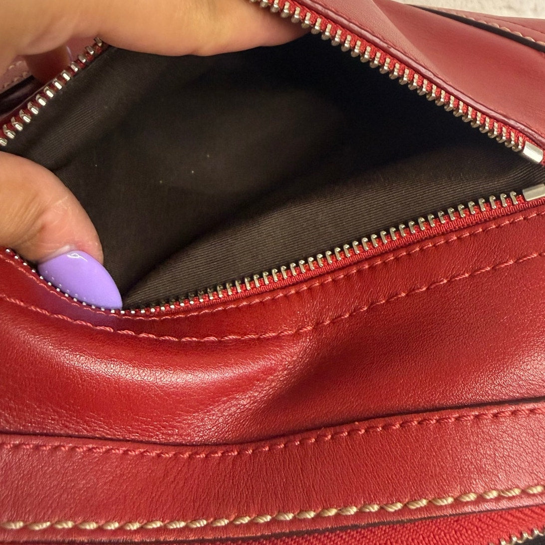 y2k Coach Red Convertible F12322 Hobo Shoulder Bag Crossbody
