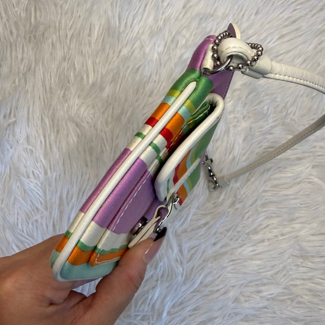 y2k COACH Hampton Striped Wristlet