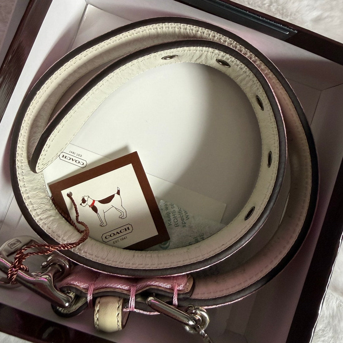 y2k NWB COACH Leather Canvas Dog Collar Large