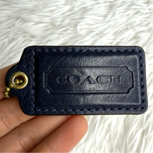 2.5" COACH Navy Fob Bag Charm Hang tag Hangtag