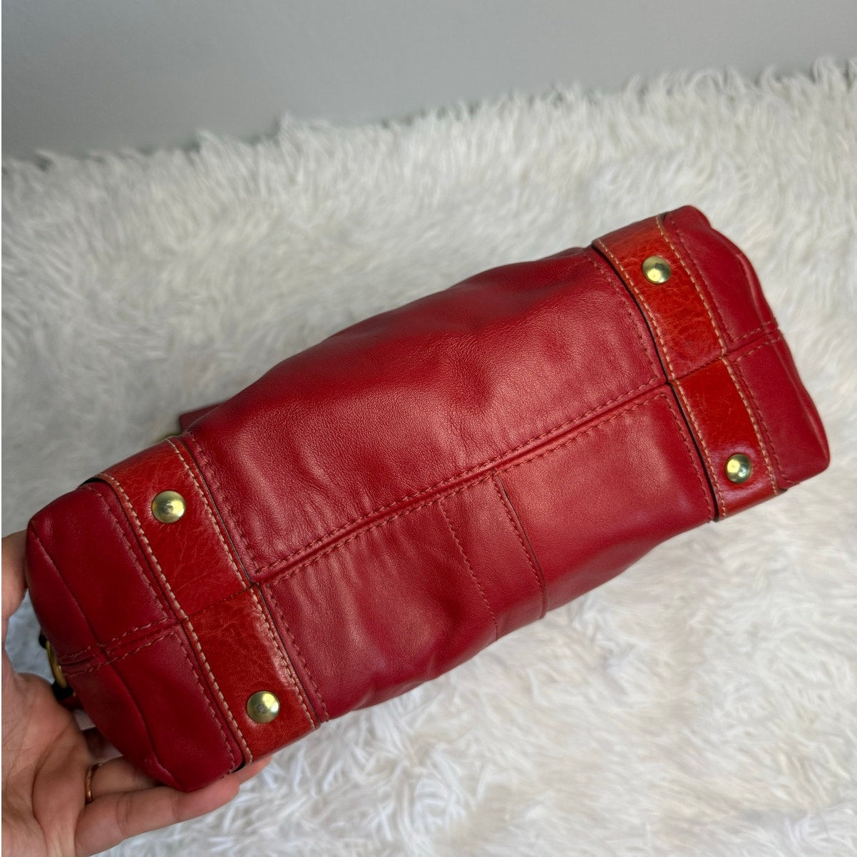 y2k COACH 2007 Red Carly 10615 Shoulder Bag