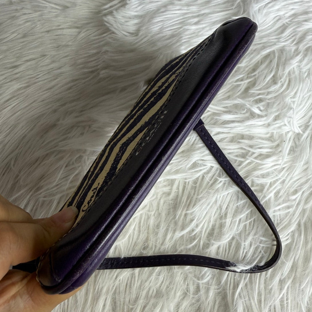 COACH Zebra Stripe Marine Wristlet