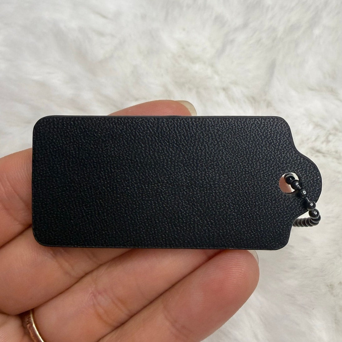 2" COACH Black Fob Bag Charm Hang tag Hangtag