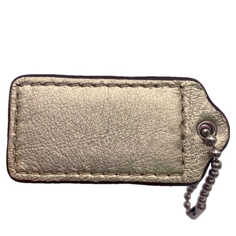2" COACH Gold Fob Bag Charm Hang tag Hangtag