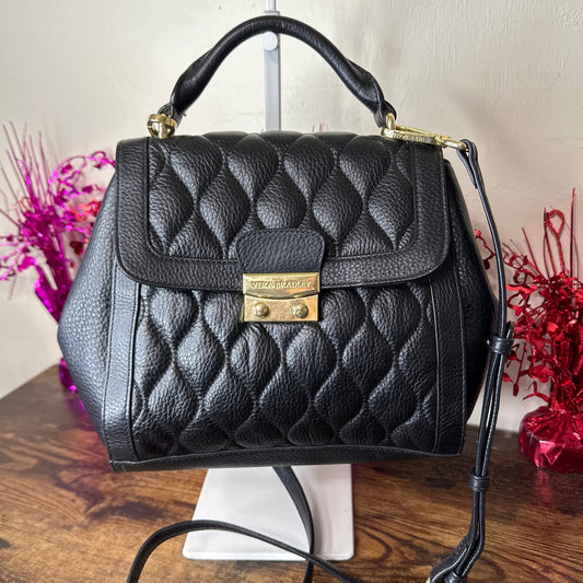 VERA BRADLEY Quilted Leather Mini Stella Satchel with Crossbody Strap
