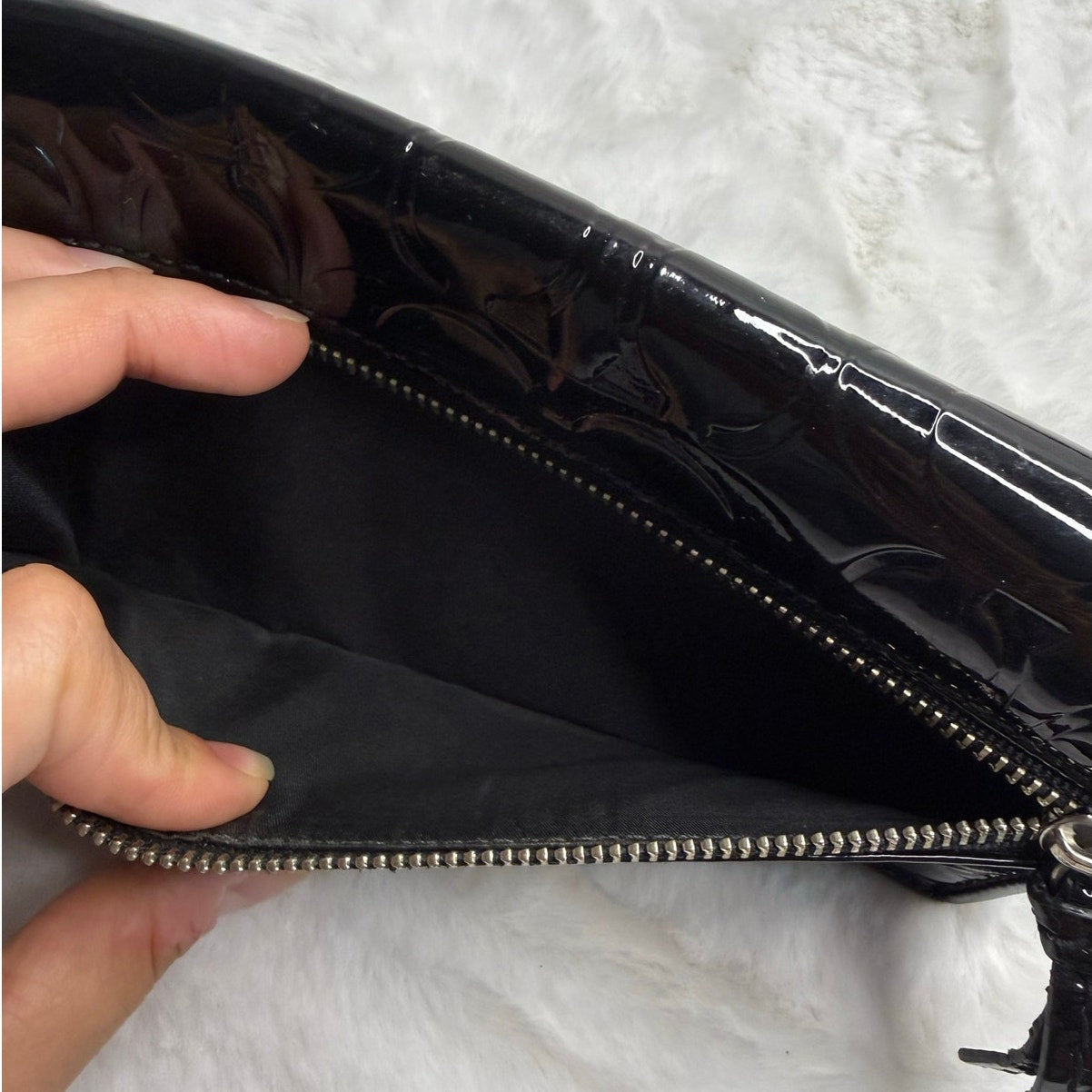 Coach Black Patent Leather Wristlet