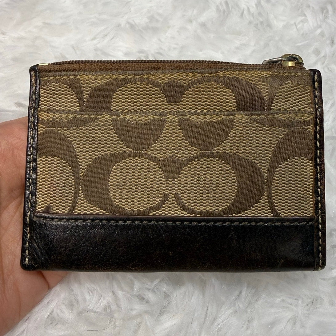SALE y2k COACH Brown Signature Canvas Card holder Coin Purse