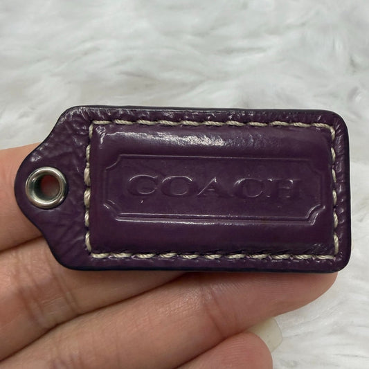 1.5" COACH Purple Fob Bag Charm Hang tag Hangtag