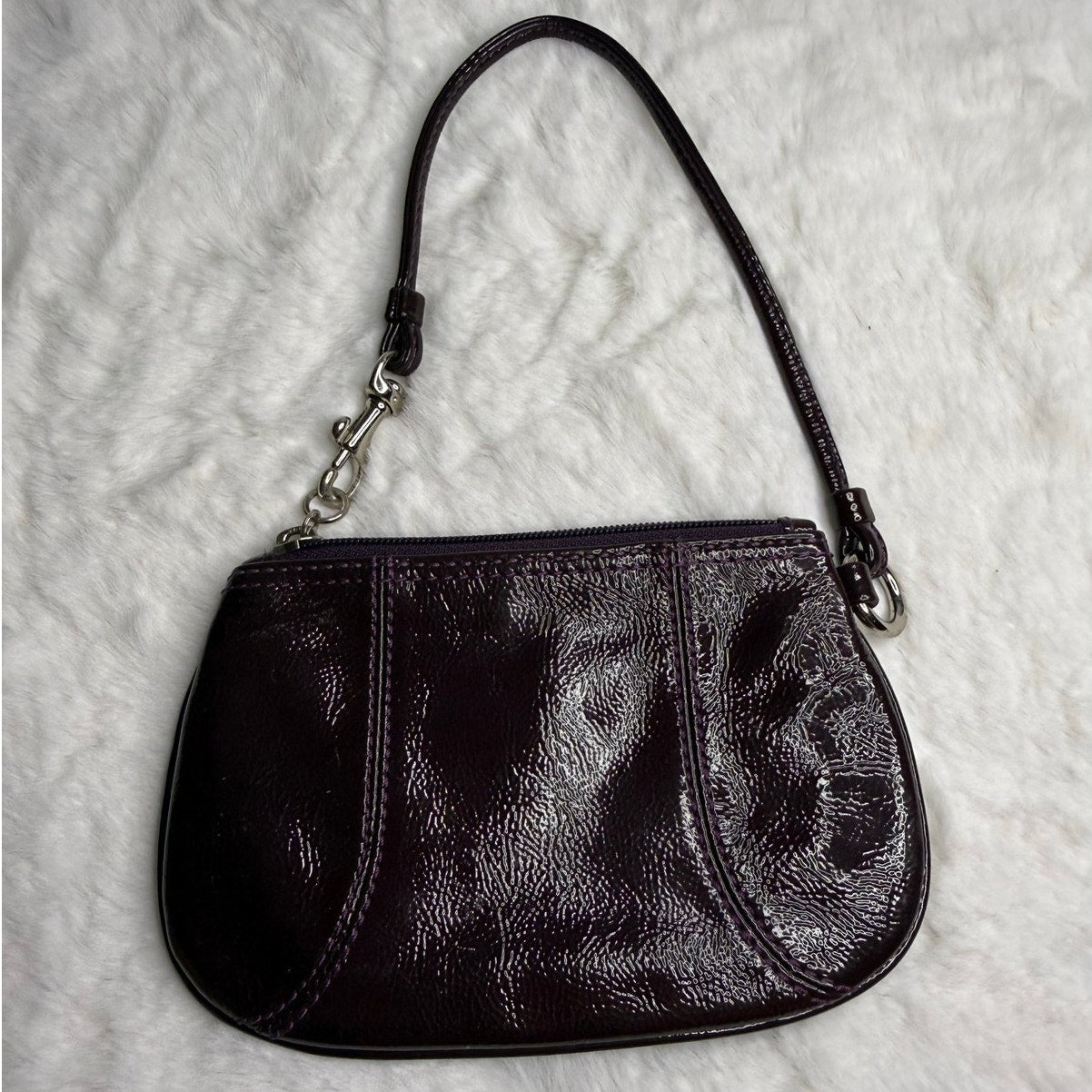 Coach purple Patent Leather Wristlet